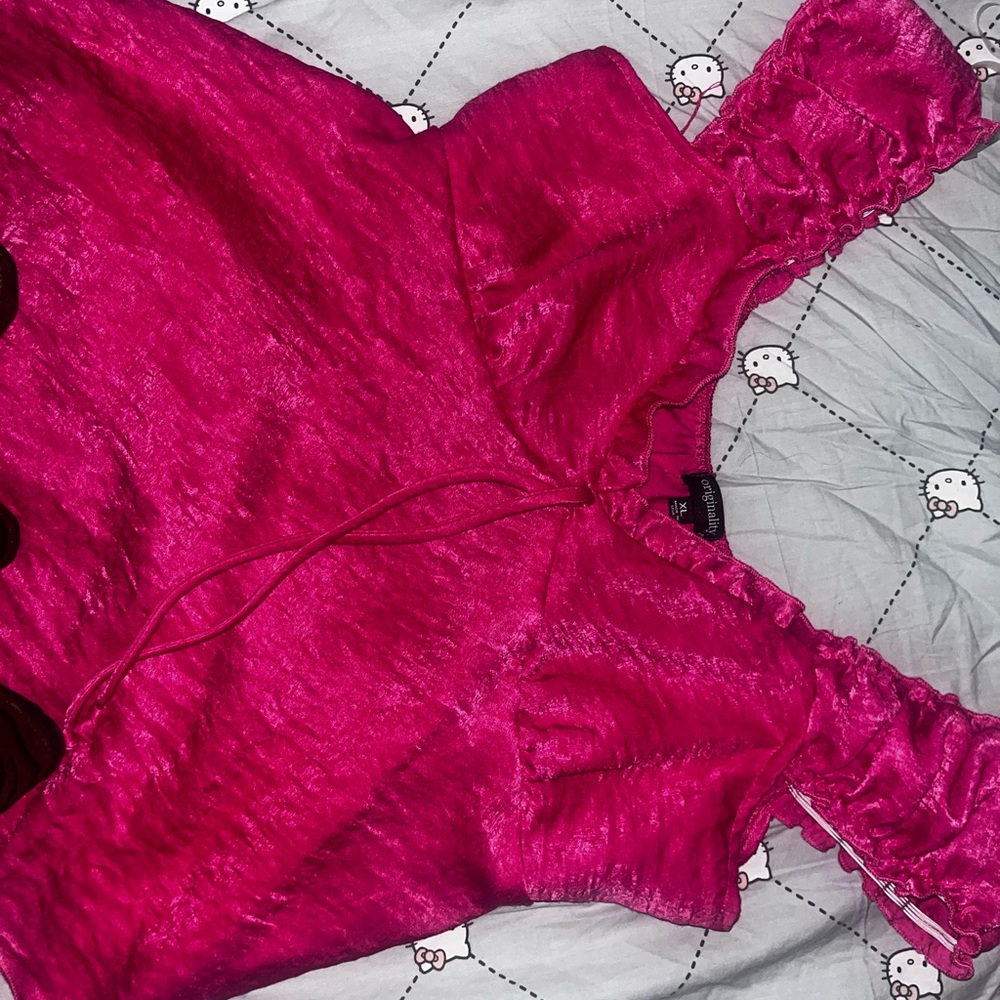 hot pink ruffle tank top